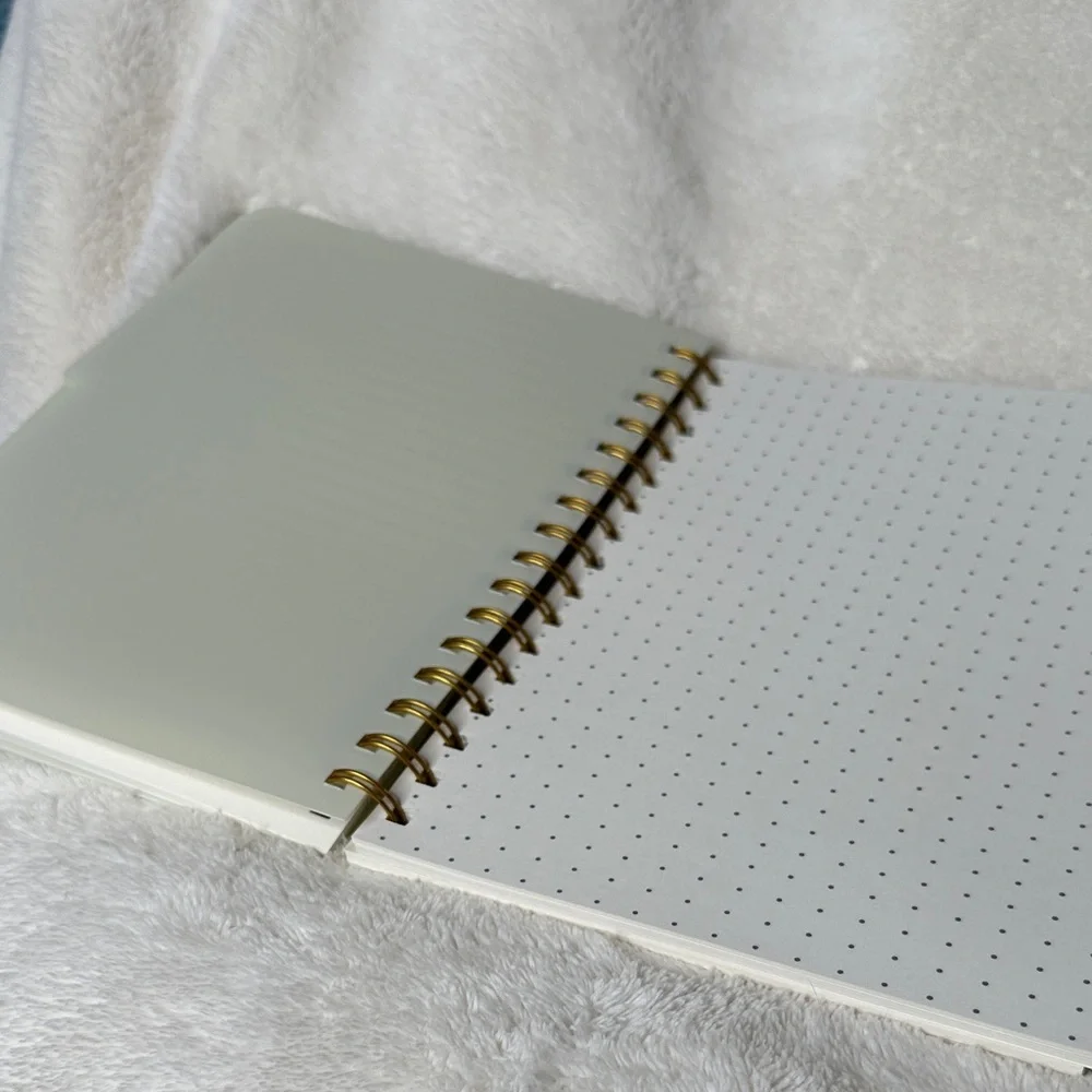 Notes and Stuff Pastel Green & Gold Spiral Notebook Journal Doodle Sketch NWT